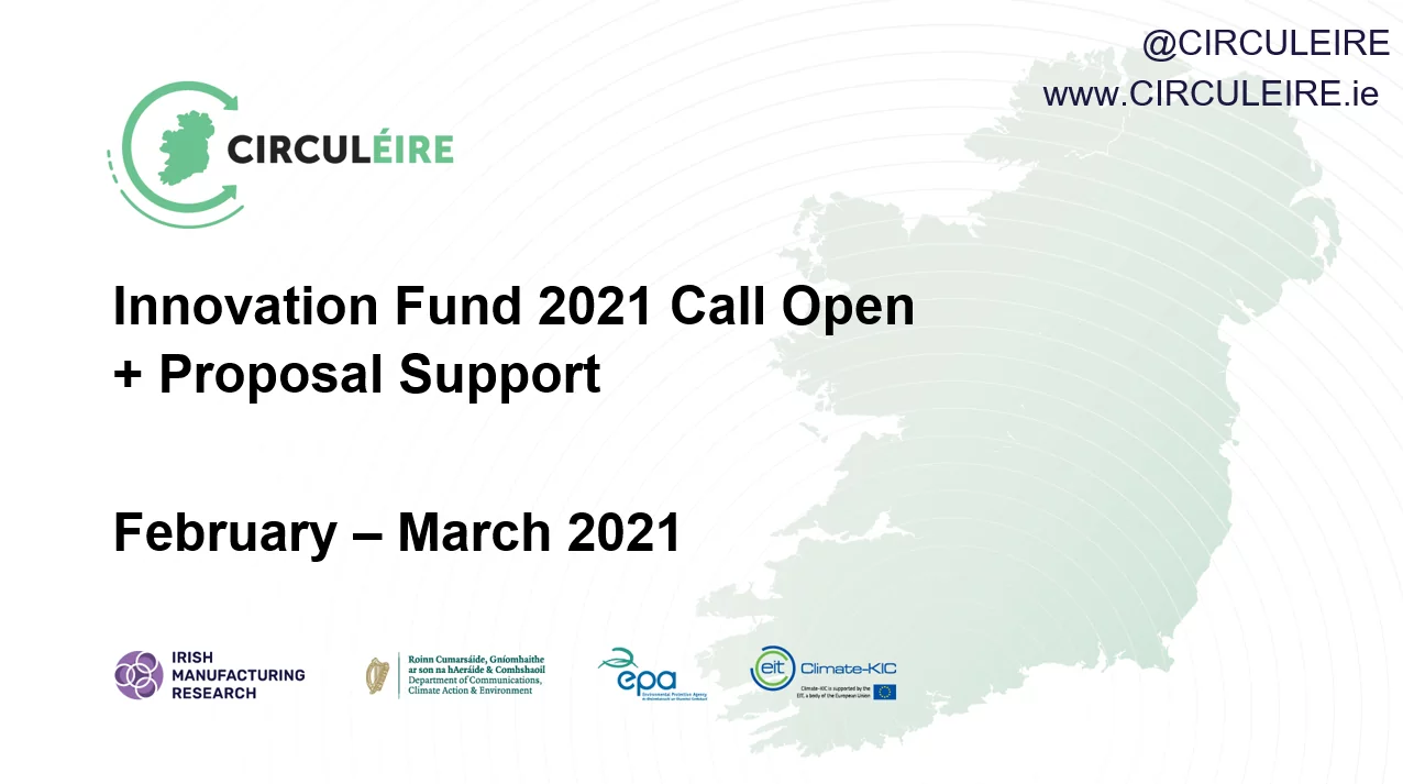 innovation fund circuleire support proposal